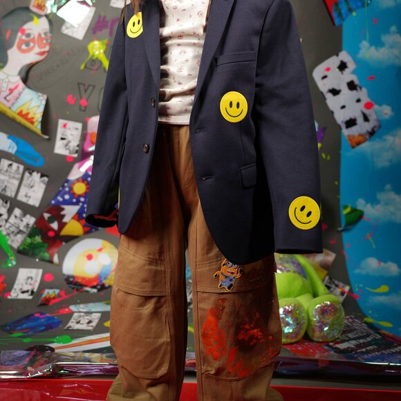 Upcycled Kids Harajuku Pants – Golden Minion Design, Hand-Painted, Fits 8–10 Yrs - Picture 8 of 12